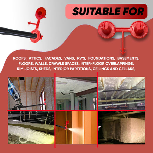 Red Nozzle Set (1-2)(Vertical - Horizontal) for Spray Foam Gun ixirpro