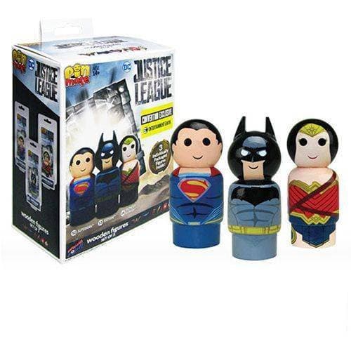 ToyShnip Justice League Pin Mate Wooden Figure Set of 3 - Convention Exclusive