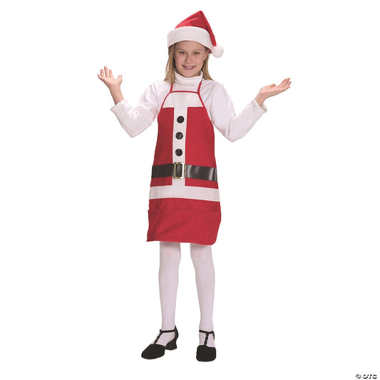 Kids Santa Christmas Apron & Hat Set - 4-12