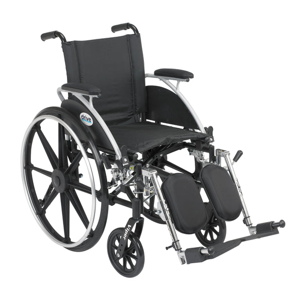 Viper Wheelchair with Flip Back Removable Arms, Desk Arms, Elevating Leg Rests, 12" Seat RIO Medical Supplies
