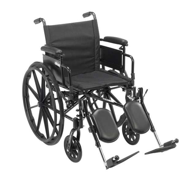 Cruiser X4 Lightweight Dual Axle Wheelchair with Adjustable Detachable Arms, Desk Arms, Elevating Leg Rests, 18" Seat RIO Medical Supplies