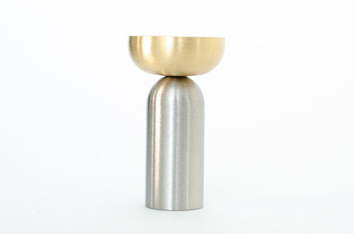 Brass and Nickel "Pedestal Bowl" Round Wall Hook Euro • Knobs
