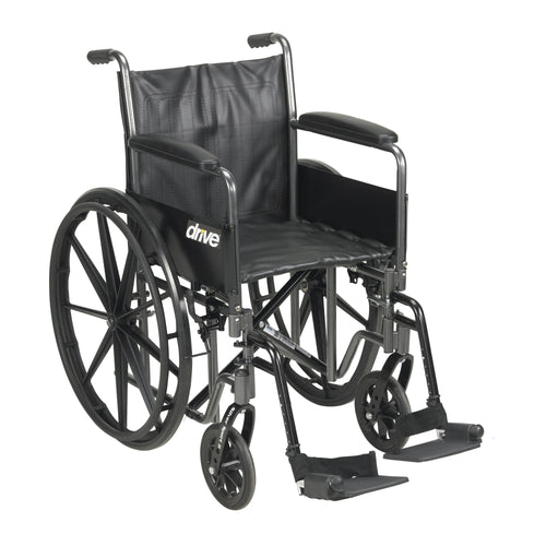 Silver Sport 2 Wheelchair, Detachable Full Arms, Swing away Footrests, 16" Seat RIO Medical Supplies