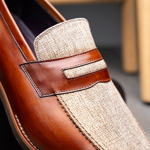 Zelli Italia 15-733-CGN Lago Italian Calfskin Slip On Loafer Cognac