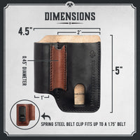 Leather EDC Pouch - Belt clip Multitool, Flashlight & Pen Sheath Main Street Forge