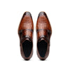 Zelli Italia 55-112-CGN LEGERRA Hand Burnished Crocodile Print Monkstrap Cognac