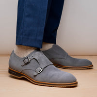 Zelli Italia Zelli Italia 56-105-GRY LEGERRA Sueded Goatskin Monkstrap Grey
