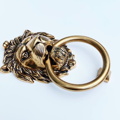 Brass Lionhead Door Knocker - Holiday Gift Euro • Knobs