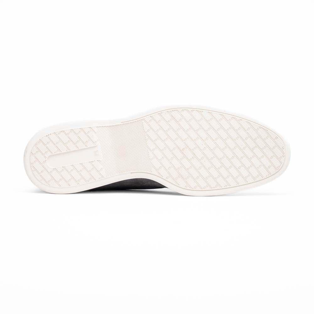 Zelli Italia 11-603-GRY BENE Sueded Italian Goatskin & Crocodile Loafer Grey