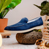 Zelli Italia 16-621-NVY LIVORNO Sueded Italian Goatskin Loafer Navy