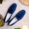 Zelli Italia 16-621-NVY LIVORNO Sueded Italian Goatskin Loafer Navy