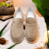 Zelli Italia 16-621-BON LIVORNO Sueded Italian Goatskin Loafer Bone