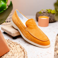 Zelli Italia 16-621-CGN LIVORNO Sueded Italian Goatskin Loafer Cognac