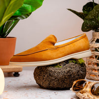 Zelli Italia 16-621-CGN LIVORNO Sueded Italian Goatskin Loafer Cognac