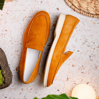 Zelli Italia 16-621-CGN LIVORNO Sueded Italian Goatskin Loafer Cognac
