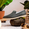 Zelli Italia 16-621-GRY LIVORNO Sueded Italian Goatskin Loafer Grey