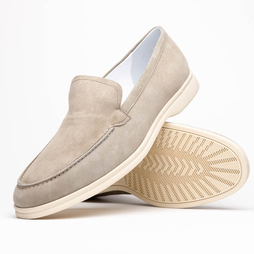 Zelli Italia 16-621-BON LIVORNO Sueded Italian Goatskin Loafer Bone