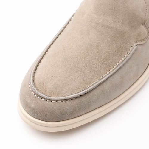 Zelli Italia 16-621-BON LIVORNO Sueded Italian Goatskin Loafer Bone