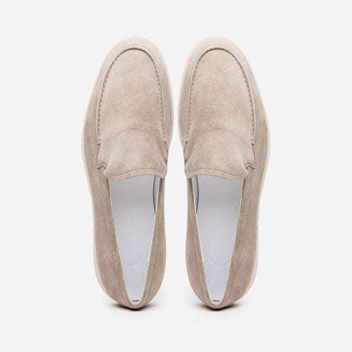 Zelli Italia 16-621-BON LIVORNO Sueded Italian Goatskin Loafer Bone