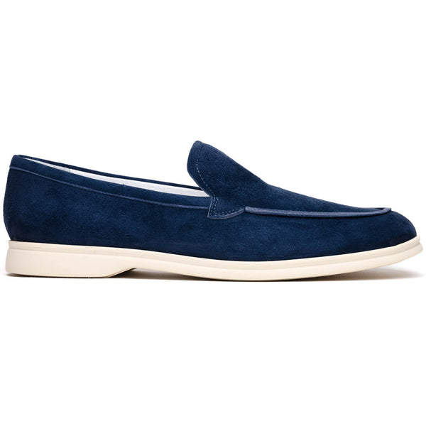 Zelli Italia 16-621-NVY LIVORNO Sueded Italian Goatskin Loafer Navy