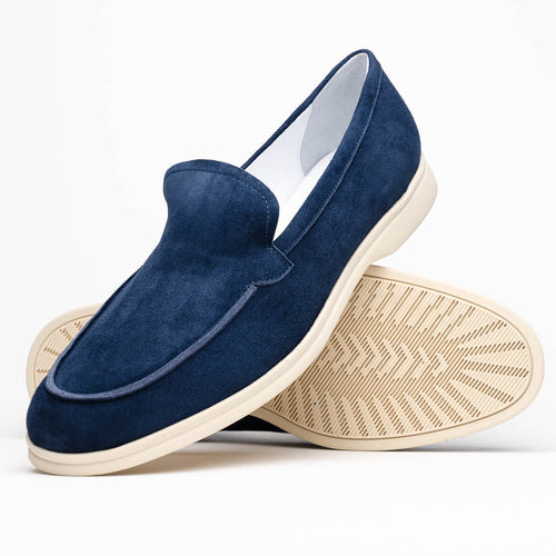 Zelli Italia 16-621-NVY LIVORNO Sueded Italian Goatskin Loafer Navy