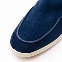 Zelli Italia 16-621-NVY LIVORNO Sueded Italian Goatskin Loafer Navy