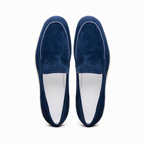 Zelli Italia 16-621-NVY LIVORNO Sueded Italian Goatskin Loafer Navy