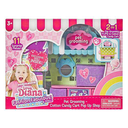ToyShnip Love Diana Fashion Fab 3.5 Inch Pet Grooming 2 in 1 Playset