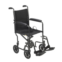 Lightweight Steel Transport Wheelchair, Fixed Full Arms, 19" Seat RIO Medical Supplies