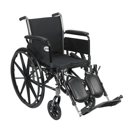 Cruiser III Light Weight Wheelchair with Flip Back Removable Arms, Full Arms, Elevating Leg Rests, 16" Seat RIO Medical Supplies