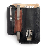 Leather EDC Pouch - Belt clip Multitool, Flashlight & Pen Sheath Main Street Forge