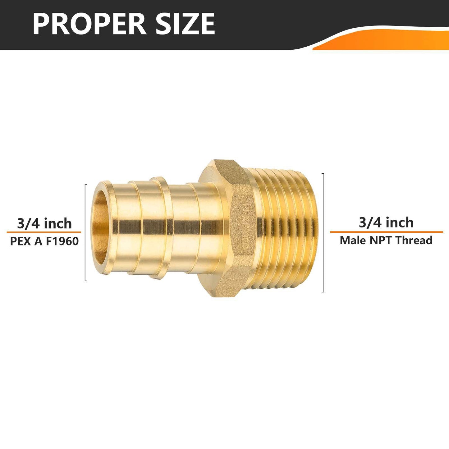 30 Pcs PEX A Expansion 3/4" PEX x 3/4" Male Threaded F1960 Adapter Wholesale
