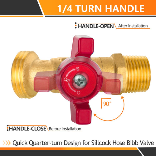 1/2" Hose Boiler Drain Angle, 1/4 Turn