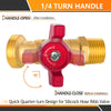 3/4" Hose Boiler Drain Angle, 1/4 Turn