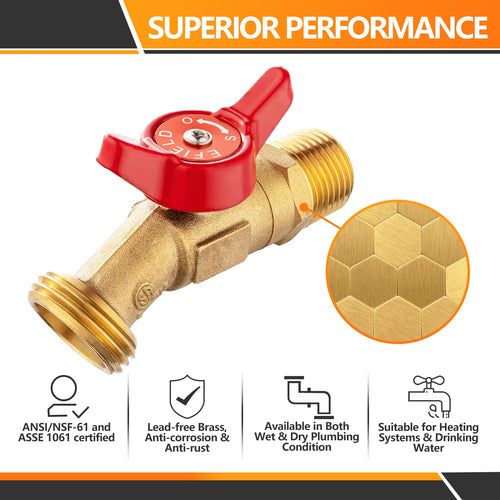 3/4" Hose Boiler Drain Angle, 1/4 Turn