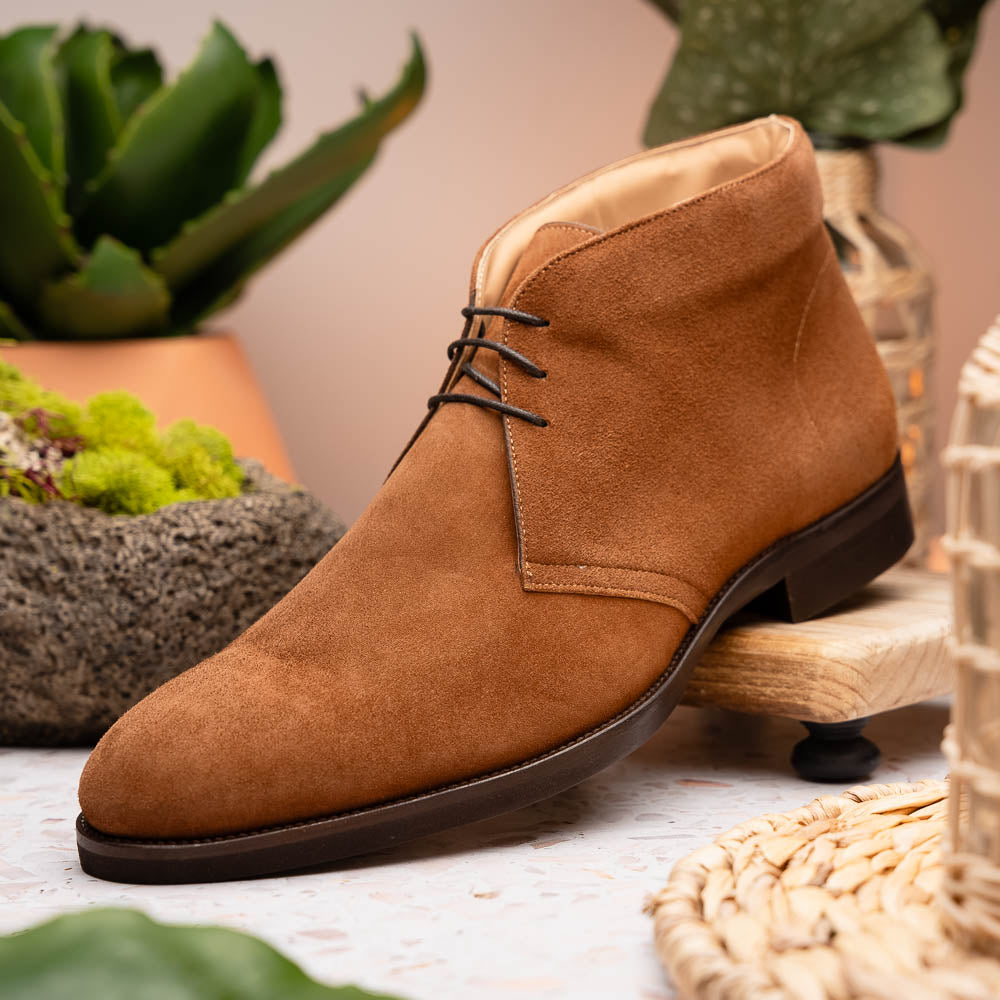 Zelli Italia 46-592-TOB MARCO Suede Calfskin Chukka Boot, Tobacco