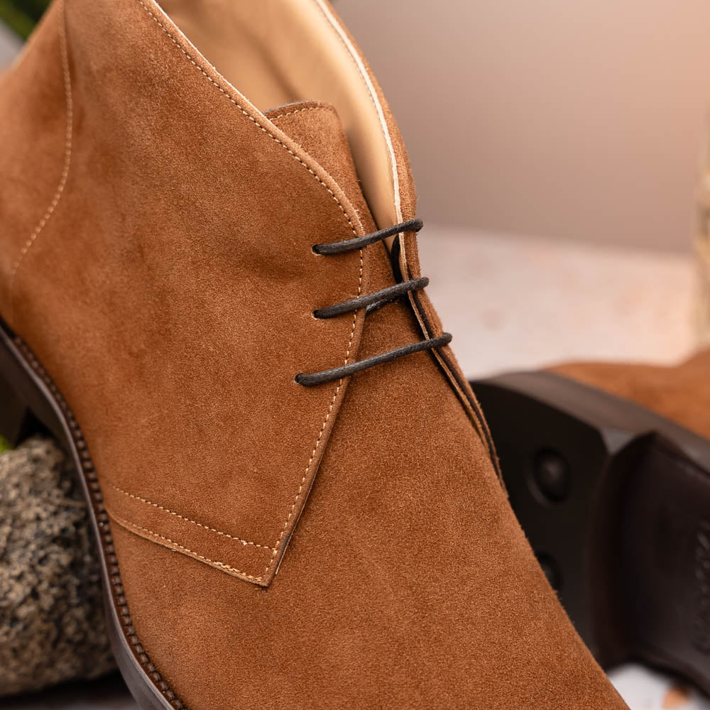 Zelli Italia 46-592-TOB MARCO Suede Calfskin Chukka Boot, Tobacco