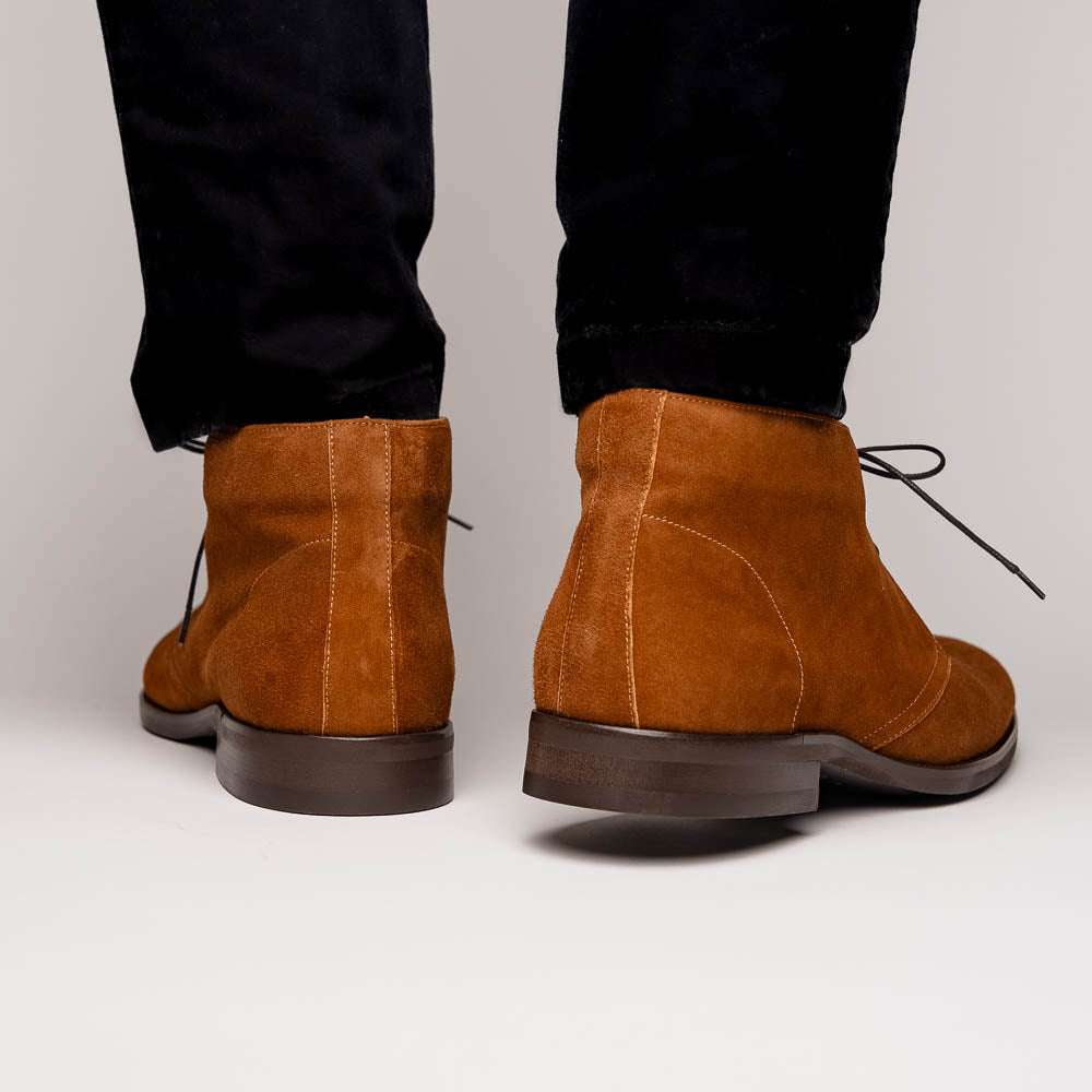 Zelli Italia 46-592-TOB MARCO Suede Calfskin Chukka Boot, Tobacco