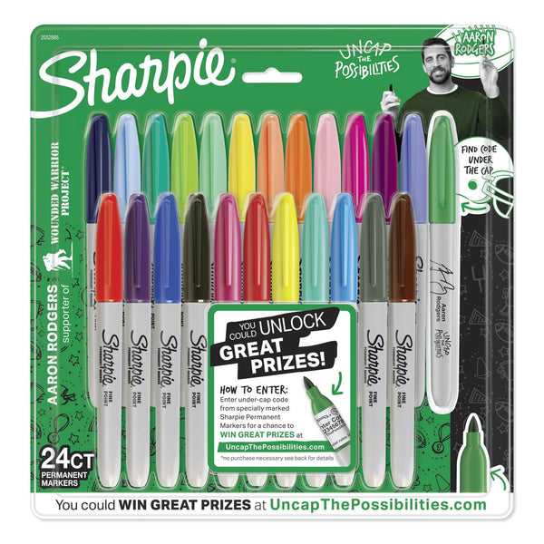 Sharpie Color Burst Permanent Markers, Fine Point, Assorted Colors, 24 Count EasyOptionXY LLC
