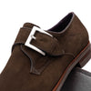 Zelli Italia 56-110-DBR Hebilla Monk Strap Italian Suede Calfskin Dark Brown