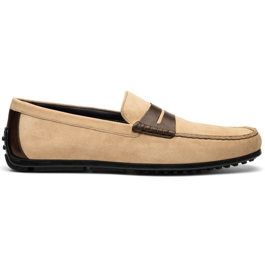 Zelli Italia 36-300-BON MONZA Sueded Italian Calfskin Driver Bone / Chestnut