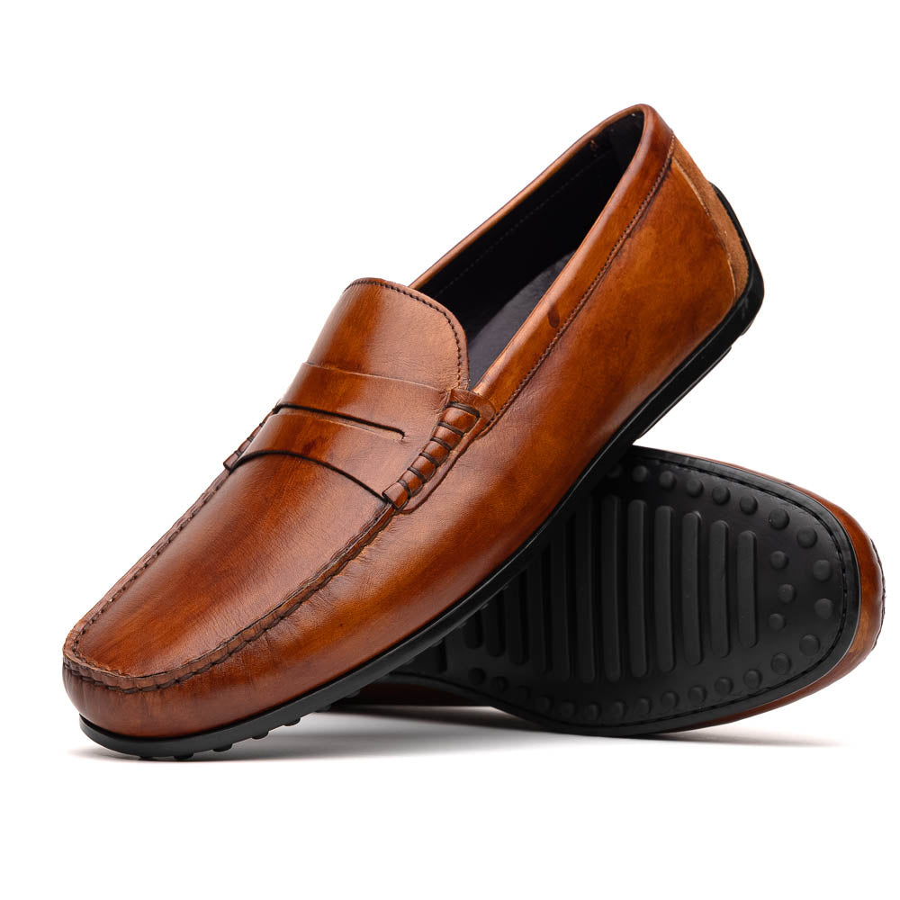 Zelli Italia 35-115-CGN MONZA Hand Burnished Italian Calfskin Driving Loafers