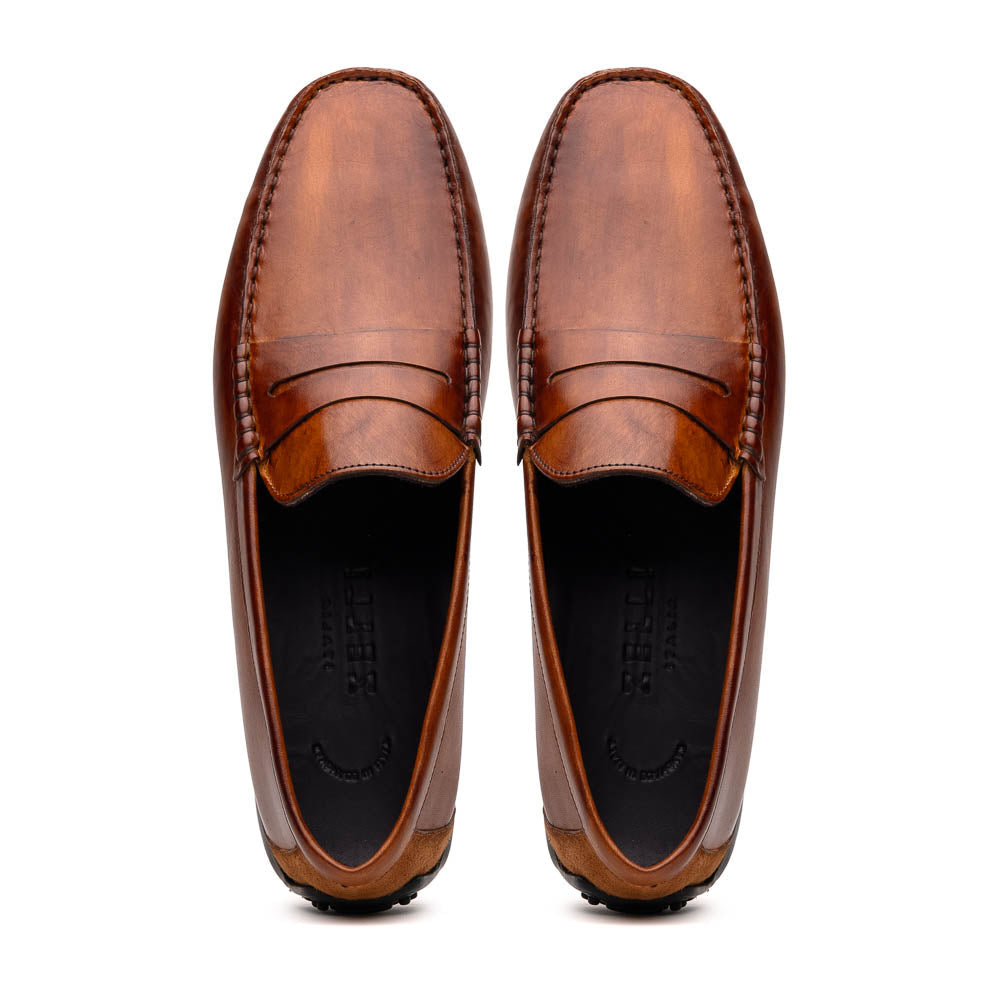 Zelli Italia 35-115-CGN MONZA Hand Burnished Italian Calfskin Driving Loafers