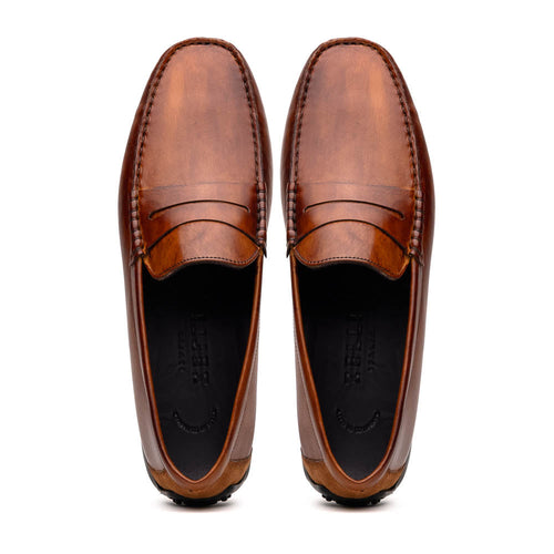 Zelli Italia 35-115-CGN MONZA Hand Burnished Italian Calfskin Driving Loafers