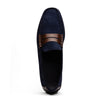 Zelli Italia 36-300-NVY MONZA Sueded Italian Calfskin Driver Navy / Chestnut