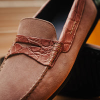 Zelli Italia 31-160-CDY MONZA Sueded Calfskin with Crocodile Driver Candy