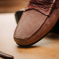 Zelli Italia 31-160-CDY MONZA Sueded Calfskin with Crocodile Driver Candy