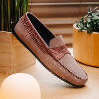 Zelli Italia 31-160-CDY MONZA Sueded Calfskin with Crocodile Driver Candy