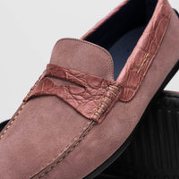 Zelli Italia 31-160-CDY MONZA Sueded Calfskin with Crocodile Driver Candy