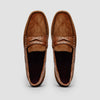 Zelli Italia 31-160-CGN MONZA Sueded Calfskin with Crocodile Driver, Cognac